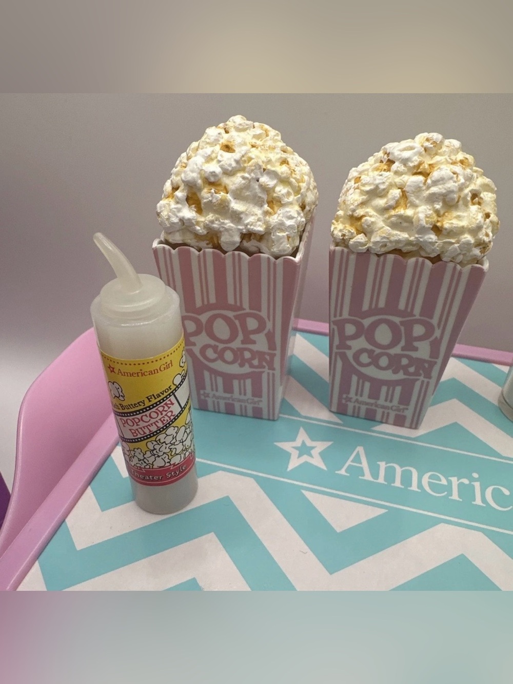 American Girl Doll Food Movie Popcorn Machine Incomplete Set Works & Dinner Tray - Picture 12 of 12